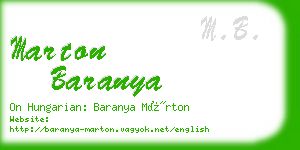 marton baranya business card